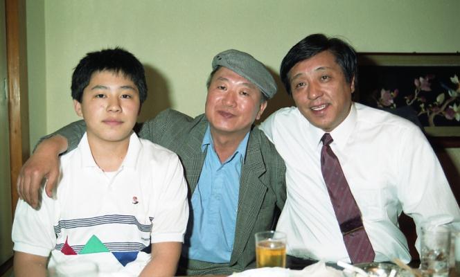 문영삼 문정홍 부자와 양건모.14회 세계아마바둑선수권전.1992